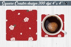 Square Coasters | White polka dot roses Product Image 1