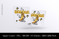 I&#039;m Banana Yum Square Coaster Sublimation Product Image 1