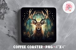 Deer Square Coaster, Coffee Square Coaster Sublimation Png, Coaster Png, Square Coaster Png