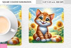 Summer Flower|Cartoon Animal Design l Floral Square Coaster Product Image 1