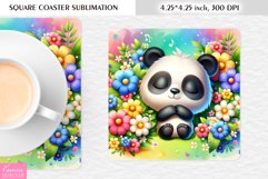 Summer Flower|Cartoon Animal Design l Floral Square Coaster Product Image 1
