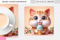 Summer Flower|Cartoon Animal Design l Floral Square Coaster Product Image 1