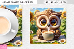 Summer Flower|Cartoon Animal Design l Floral Square Coaster Product Image 1