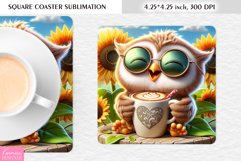 Summer Flower|Cartoon Animal Design l Floral Square Coaster Product Image 1