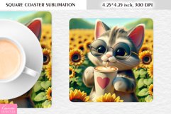 Summer Flower|Cartoon Animal Design l Floral Square Coaster Product Image 1