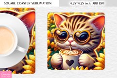 Summer Flower|Cartoon Animal Design l Floral Square Coaster Product Image 1