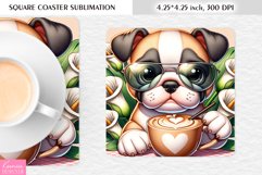 Summer Flower|Cartoon Animal Design l Floral Square Coaster Product Image 1