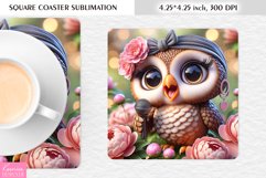 Summer Flower|Cartoon Animal Design l Floral Square Coaster Product Image 1