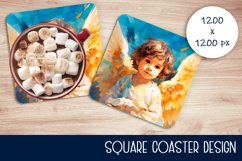 Cute Angel | Square Coaster Sublimation Design Product Image 1