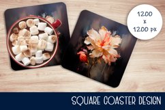 3 D Flower coaster Sublimation Square coaster design Waterco Product Image 1