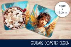 Cute Angel | Square Coaster Sublimation Design Product Image 1