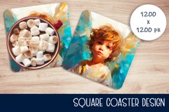 Cute Angel | Square Coaster Sublimation Design Product Image 1