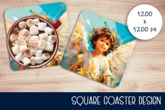 Cute Angel | Square Coaster Sublimation Design Product Image 1