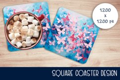 Square Coaster Designs Butterflies | Sublimation Product Image 1