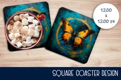 Square Coaster Designs 3D Butterflies | Sublimation Product Image 1