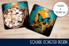 Square Coaster Designs 3D Butterflies | Sublimation Product Image 1