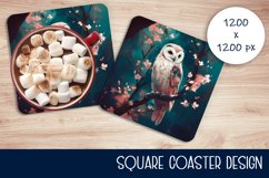 Owl Coaster Sublimation. Cute Owl Coaster Product Image 1