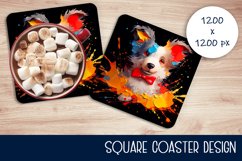 Cute dog Square Coaster Sublimation Design Product Image 1