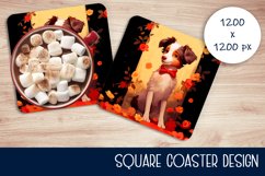 Cute dog Square Coaster Sublimation Design Product Image 1