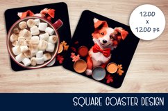 Cute dog Square Coaster Sublimation Design Product Image 1