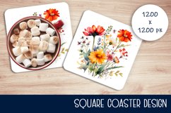 Square coasters | wildflowers summer Product Image 1
