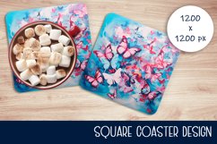 Square Coaster Designs Butterflies | Sublimation Product Image 1