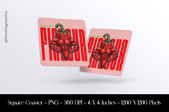 Chilli Flavour Square Coaster Sublimation Product Image 1