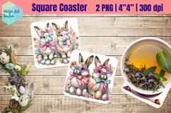 Pink Easter Square Coaster Sublimation Product Image 1