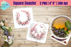 Pink Easter Square Coaster Sublimation Product Image 1