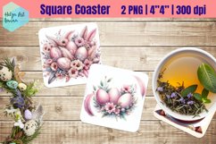 Pink Easter Square Coaster Sublimation Product Image 1
