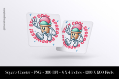 Stay Cool Spread Happiness Square Coaster Sublimation Product Image 1