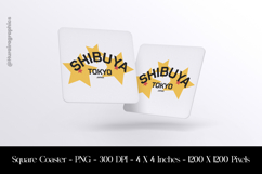 Shibuya Tokyo Japan Square Coaster Sublimation Product Image 1