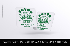 Savor The Flavor Best Ever Square Coaster Sublimation Product Image 1