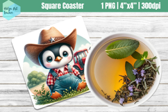 Square Coasters Sublimation | Farm animal Product Image 1