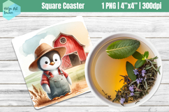 Square Coasters Sublimation | Farm animal Product Image 1