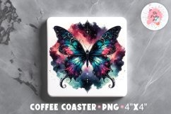 Gothic Butterfly Catcher Square Coaster, Coffee Square Coaster Sublimation Png,  Square Coaster Png
