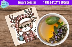 Grumpy animal Square Coasters Sublimation Product Image 1