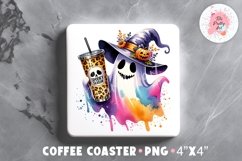 Halloween Square Coaster, Coffee Square Coaster Sublimation Png,  Square Coaster Png