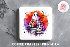 Halloween Square Coaster, Coffee Square Coaster Sublimation Png,  Square Coaster Png