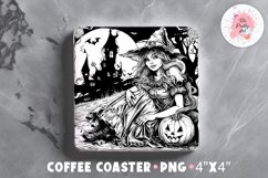 Halloween Square Coaster, Coffee Square Coaster Sublimation Png,  Square Coaster Png
