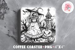 Halloween Square Coaster, Coffee Square Coaster Sublimation Png,  Square Coaster Png