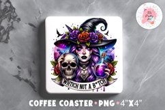 Halloween Which Square Coaster, Coffee Square Coaster Sublimation Png,  Square Coaster Png