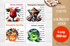 Square coaster holder, cocktail recipes, sublimation designs Product Image 1
