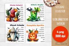 Square coaster holder, cocktail recipes, sublimation designs Product Image 1