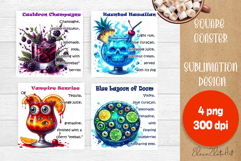 Square coaster holder, cocktail recipes, sublimation designs Product Image 1