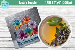 Square Coasters Sublimation | ice flowers Product Image 1