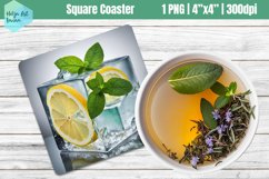 Square Coasters Sublimation | Lemon in ice Product Image 1