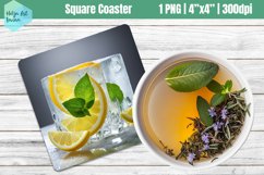 Square Coasters Sublimation | Lemon in ice Product Image 1