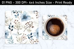 Watercolor floral square coaster | Square Coaster design Product Image 1