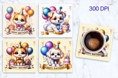 cute Birthday Animal Coaster, Peeking Birthday Coaster Product Image 1